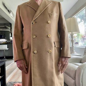 100% PURE CASHMERE STEIN BLOCH DOUBLE BREASTED OVERCOAT